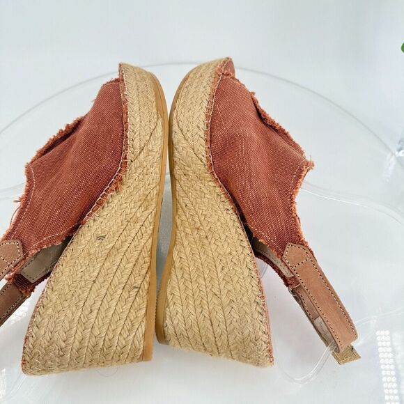 Toni Pons Womens Lugano Espadrille Sandals Platform Wedge Orange Canvas 41 10 US - Picture 10 of 16